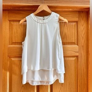 J. Crew Cream Sleeveless Blouse tiered flowy